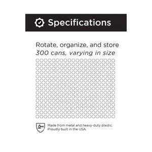 Shelf Reliance Maximizer Variety Can Rotation Organizer Holds Up To 300 Cans