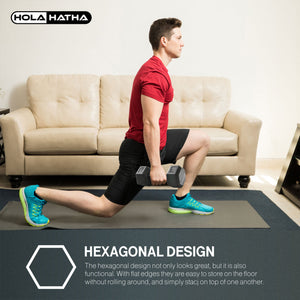 HolaHatha Iron Hexagonal Cast Home Exercise Dumbbell Free Weight, 45 Pounds - TRAPSKI