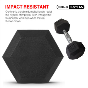 HolaHatha Iron Hexagonal Cast Home Exercise Dumbbell Free Weight, 45 Pounds - TRAPSKI