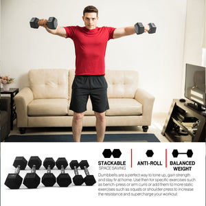 HolaHatha Iron Hexagonal Cast Home Exercise Dumbbell Free Weight, 45 Pounds - TRAPSKI