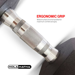HolaHatha Iron Hexagonal Cast Home Exercise Dumbbell Free Weight, 45 Pounds - TRAPSKI
