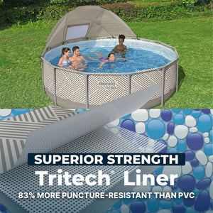 Bestway Steel Pro MAX 13' x 42" Round Above Ground Pool Set with Canopy & Ladder - TRAPSKI