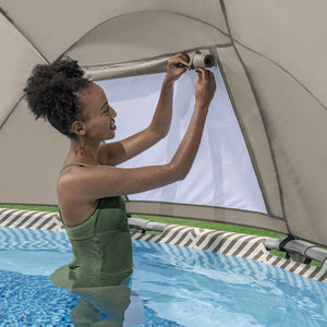 Bestway Steel Pro MAX 13' x 42" Round Above Ground Pool Set with Canopy & Ladder - TRAPSKI