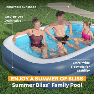 H2OGO! 8 Foot 4 Inch by 70 Inch Summer Bliss Shaded Inflatable Family Pool