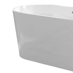 FerdY Shangri La 55 Inch Acrylic Freestanding Bathtub with Polished Chrome Drain