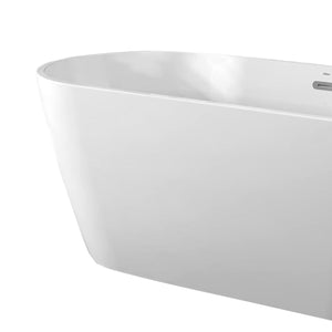 FerdY Bali 67 In Glossy Acrylic Freestanding Bathtub with Polished Chrome Drain