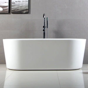 FerdY Shangri La 67 Inch Acrylic Freestanding Bathtub with Polished Chrome Drain