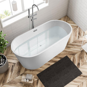 FerdY Shangri La 67 Inch Acrylic Freestanding Bathtub with Polished Chrome Drain