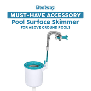 Bestway Flowclear Wall Mounted Automatic Swimming Pool Surface Skimmer, White