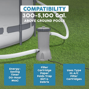 Bestway Flowclear 1,000 Gallons per Hour Above Ground Swimming Pool Filter Pump - TRAPSKI
