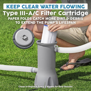 Bestway Flowclear 1,000 Gallons per Hour Above Ground Swimming Pool Filter Pump - TRAPSKI