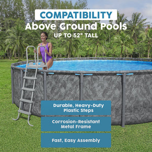 Bestway Flowclear 52 Inch Heavy Duty Metal A Frame Above Ground Pool Ladder