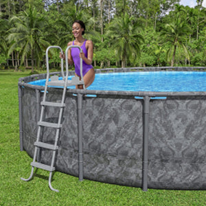 Bestway Flowclear 52 Inch Heavy Duty Metal A Frame Above Ground Pool Ladder