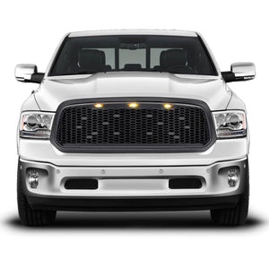AMERICAN MODIFIED Mesh Grille with Amber Lights for 2013-2018 Dodge Ram 1500