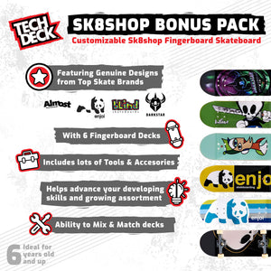 Tech Deck Customizable Sk8shop Fingerboard Skateboard Toy Bonus Pack, Multicolor - TRAPSKI