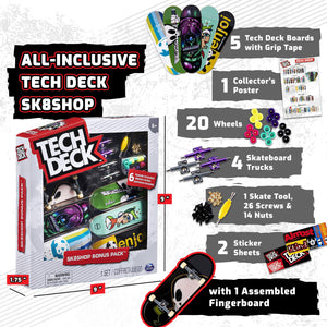 Tech Deck Customizable Sk8shop Fingerboard Skateboard Toy Bonus Pack, Multicolor - TRAPSKI