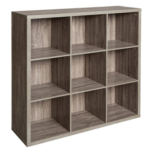 ClosetMaid 9 Cube Storage Shelf Bookshelf Home Organizer with Back Panel, Gray - TRAPSKI