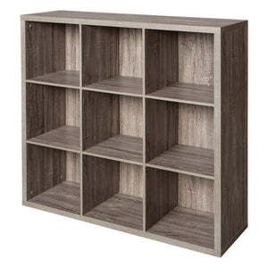 ClosetMaid 9 Cube Storage Shelf Bookshelf Home Organizer with Back Panel, Gray - TRAPSKI
