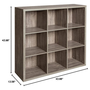 ClosetMaid 9 Cube Storage Shelf Bookshelf Home Organizer with Back Panel, Gray - TRAPSKI