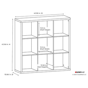 ClosetMaid 9 Cube Storage Shelf Bookshelf Home Organizer with Back Panel, Gray - TRAPSKI