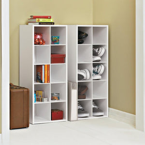 ClosetMaid 10 Cube Stackable Wooden Home or Office Storage Organize Unit, White - TRAPSKI