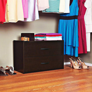 ClosetMaid Stackable 2 Drawer Wooden Horizontal Storage Organizer, Espresso