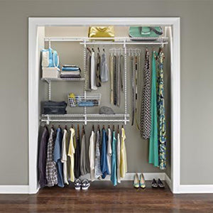 Closetmaid 4' to 6' Adjustable Steel ShelfTrack Closet Organizing Kit, White