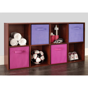 ClosetMaid 8 Cube Cubby Wood Open Bookcase Display Shelf Organizer, Dark Cherry