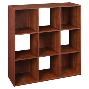 ClosetMaid 9 Cube Cubby Wood Open Bookcase Display Shelf Organizer, Dark Cherry - TRAPSKI