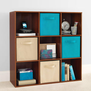 ClosetMaid 9 Cube Cubby Wood Open Bookcase Display Shelf Organizer, Dark Cherry - TRAPSKI