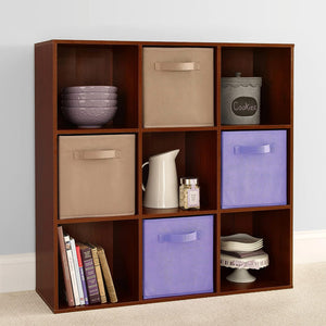 ClosetMaid 9 Cube Cubby Wood Open Bookcase Display Shelf Organizer, Dark Cherry - TRAPSKI