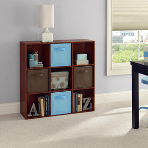 ClosetMaid 9 Cube Cubby Wood Open Bookcase Display Shelf Organizer, Dark Cherry - TRAPSKI