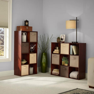 ClosetMaid 9 Cube Cubby Wood Open Bookcase Display Shelf Organizer, Dark Cherry - TRAPSKI