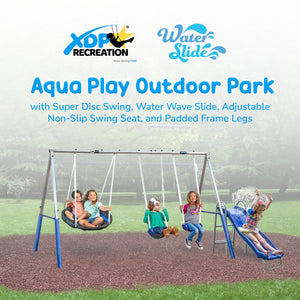 XDP Recreation Aqua Play Outdoor Park with Super Disc Swing and Water Wave Slide - TRAPSKI