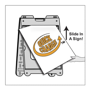 Plasticade 1225W SimpoSign II Outdoor Plastic Sign Frame with Handle, White - TRAPSKI