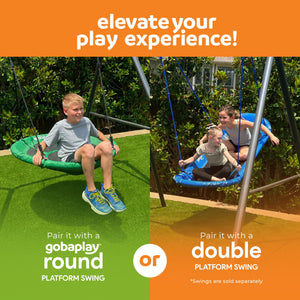 gobaplay Outdoor Single Swing Set with Support Bars for Tree Swing, Frame Only