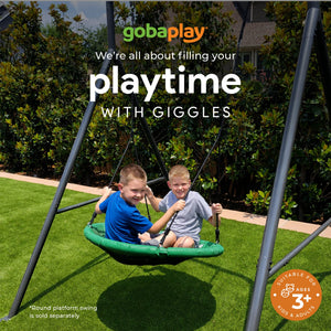 gobaplay Outdoor Single Swing Set with Support Bars for Tree Swing, Frame Only