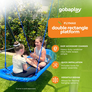 gobaplay Rectangle Swing, 65” x 26” Double Platform, Swingset Frame Not Included