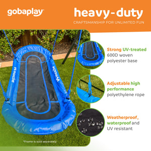gobaplay Rectangle Swing, 65” x 26” Double Platform, Swingset Frame Not Included