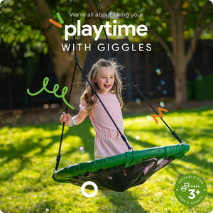 gobaplay FlyMax Saucer Tree Swing, 40" Round Outdoor Platform Saucer Seat, Green