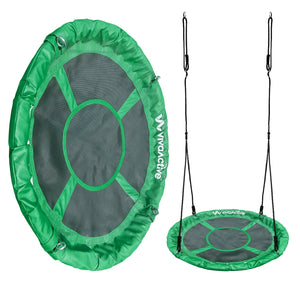 gobaplay FlyMax Saucer Tree Swing, 40" Round Outdoor Platform Saucer Seat, Green