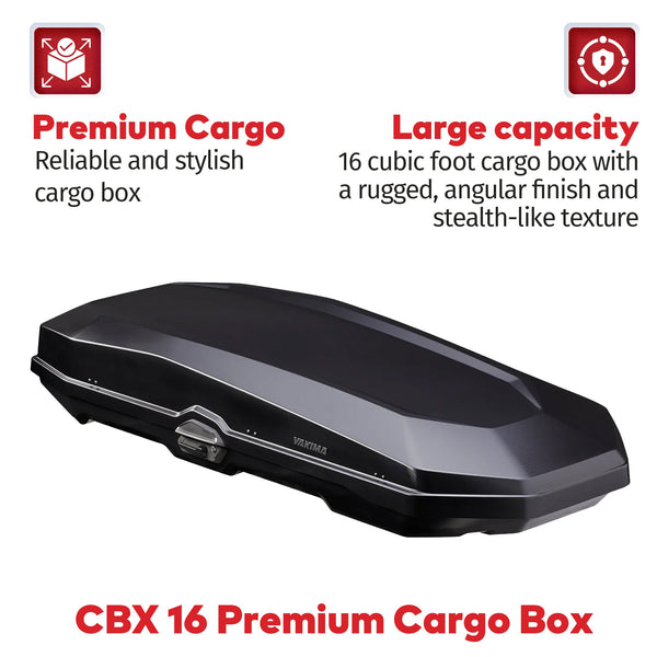 Yakima CBX 16 Roof Top Cargo Rugged Carrier Box, Fits StreamLine Crossbar, Black