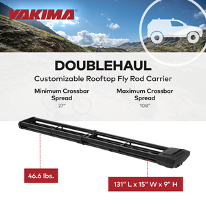 Yakima DoubleHaul Customizable Rooftop Fly Rod Carrier, Fits Yakima Crossbars
