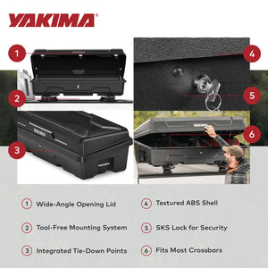 Yakima DeepSpace 10 Rooftop Cargo Box, Hard Shell Vehicle Roof Storage Carrier