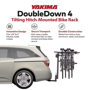 Yakima DoubleDown 4 Tilting Hitch-Mounted Bike Rack for Cars, SUVs, & Trucks