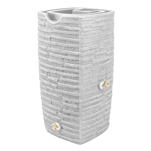 Good Ideas Impressions Riverwalk 50 Gal Rain Saver with Spigots, Light Granite