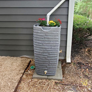 Good Ideas Impressions Riverwalk 50 Gal Rain Saver with Spigots, Dark Granite