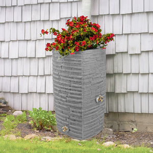 Good Ideas Impressions Riverwalk 50 Gal Rain Saver with Spigots, Dark Granite