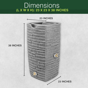 Good Ideas Impressions Riverwalk 50 Gallon Rain Saver, Dark Granite (2 Pack)
