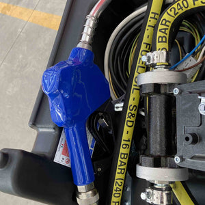 AM-TANK 58 Gallon Gasoline & Diesel Fuel Tank with 12 Volt Pump and Covering Lid